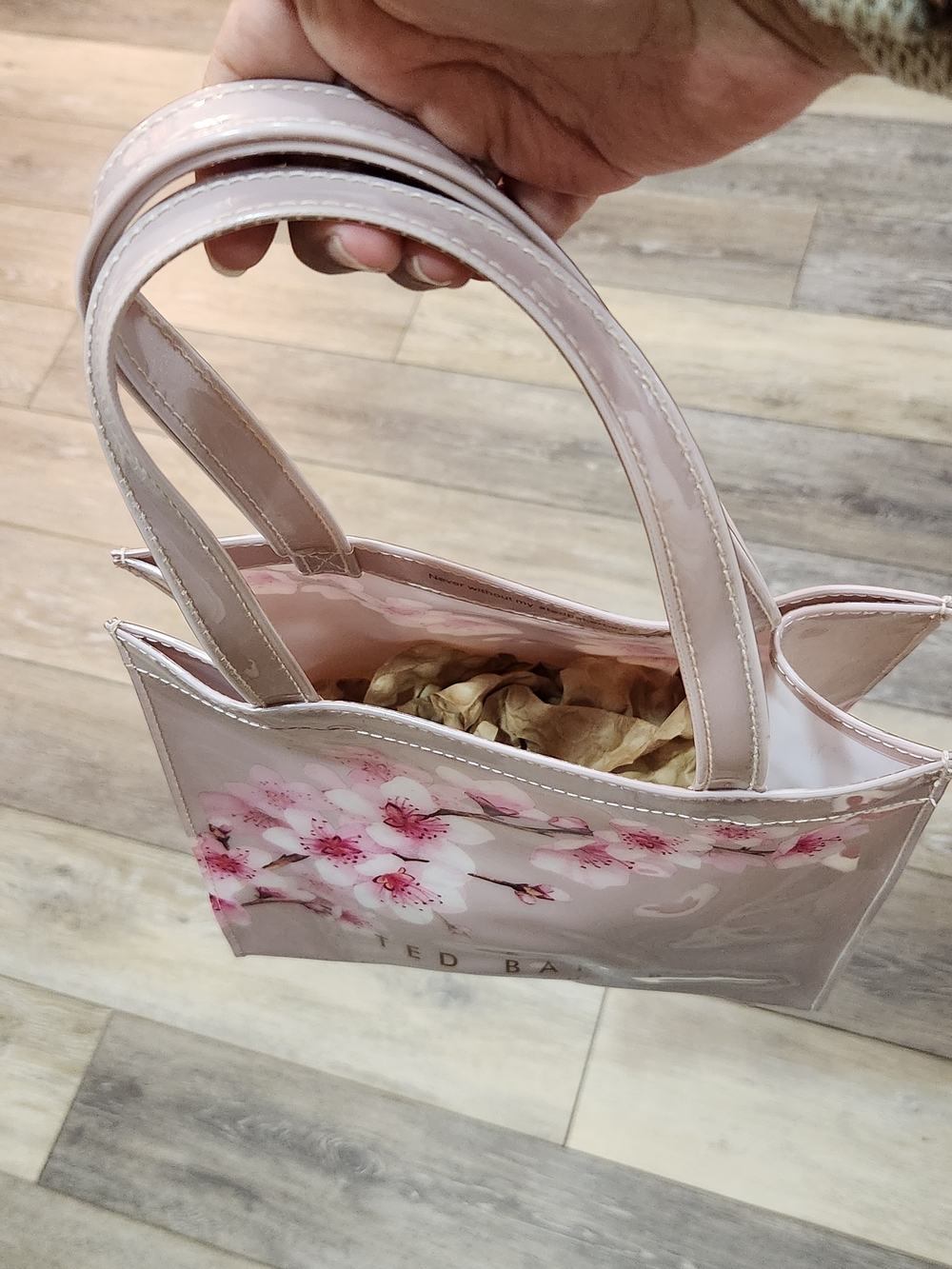 Ted Baker Pink Floral Vinyl Tote Bag - Picture 8 of 10